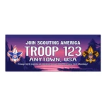 Girl Troop Recruitment Night Banner with Scouting America Logo (36" Tall x 96" wide Banner)