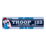 Girl Troop Banner - Scout The Riveter with Scouting America Logo (28" Tall x 96" wide Banner)