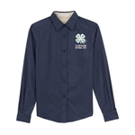 Port Authority® Ladies Long Sleeve Easy Care Shirt with Embroidered 4-H Logo - Navy
