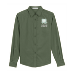 Port Authority® Ladies Long Sleeve Easy Care Shirt with Embroidered 4-H Logo - Army Green