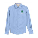 Port Authority® Ladies Long Sleeve Easy Care Shirt with Embroidered 4-H Logo - Light Blue