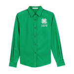 Port Authority® Ladies Long Sleeve Easy Care Shirt with Embroidered 4-H Logo - Kelly Green