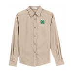 Port Authority® Ladies Long Sleeve Easy Care Shirt with Embroidered 4-H Logo - Tan