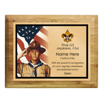 Rockwell "We, Too, Have a Job To Do" Painting Scout Appreciation Plaque - Bamboo