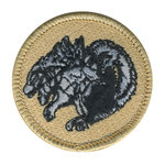 Squirrelzilla Patrol Patch - embroidered 2 in round