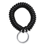 Black Wrist Coil with Steel Key Ring