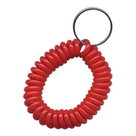 Red Wrist Coil with Steel Key Ring