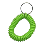 Lime Green Wrist Coil with Steel Key Ring