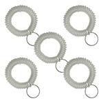 Translucent Clear Wrist Coil with Steel Key - 5 Pack