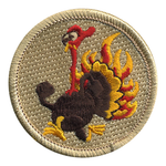 Flaming Turkey Scout Patrol Patch - embroidered 2 inch round by ClassB
