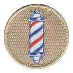 Barber Pole Patch - embroidered 2 inch round by ClassB