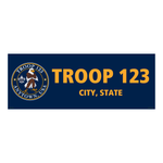 Scouts BSA Troop Vinyl Banner - Troop Standing Eagle (36" Tall x 96" wide Banner)