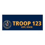 Scouting America Troop Vinyl Banner - Troop Standing Eagle (28" Tall x 96" wide Banner with pole pocket)