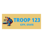 Scouting America Troop Vinyl Banner - Howling Wolf Diving Eagle (36" Tall x 96" wide Banner)