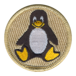 Happy Penguin Patch - embroidered 2 inch round by ClassB