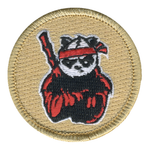 Angry Red Ninja Panda Patrol Patch - embroidered 2 in round by ClassB