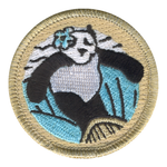 Surfing Panda Patrol Patch - embroidered 2 in round by ClassB