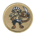 Monkey Pirate Patrol Patch - embroidered 2 in round by ClassB