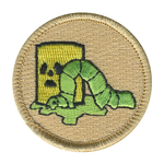 Radioactive Inchworm Patrol Patch - embroidered 2 in round by ClassB