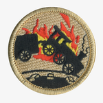 Flaming Train Patrol Patch - embroidered 2 in round by ClassB