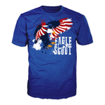 Scouting America Eagle Scout Graphic Tee With Eagle Scout Splatter Design - Royal