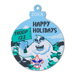 Scout Troop Christmas Ornament - Yeti with Corporate Trademark [FRONT]