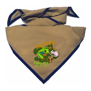 Troop Neckerchief with Frog Patrol Design and Scouting America Logo
