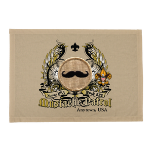 Scout Mustache Patrol Patch Flag with Colored Wings and Scouting America logo