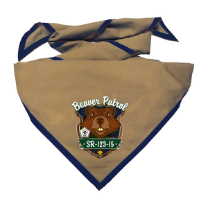 Wood Badge Neckerchief with Wood Badge Beaver and Wood Badge Logo Wood Badge Neckerchief with Wood Badge Beaver and Wood Badge Logo