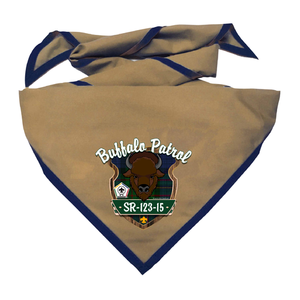 Wood Badge Neckerchief with Wood Badge Buffalo Critter and Wood Badge Logo - Digital View Wood Badge Neckerchief with Wood Badge Buffalo Critter and Wood Badge Logo - Digital View