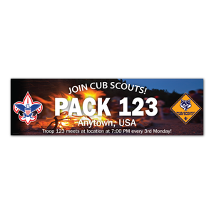 Cub Scout Recruitment Night Vinyl Banner - Campfire (96x28) Cub Scout Recruitment Night Vinyl Banner - Campfire (96x28)