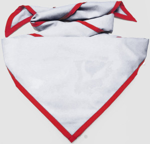 Blank White Neckerchief With Red Piped Edge - Troop Size Blank White Neckerchief With Red Piped Edge - Troop Size