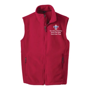 Fleece Vest with Scouting America Corporate Logo - Red