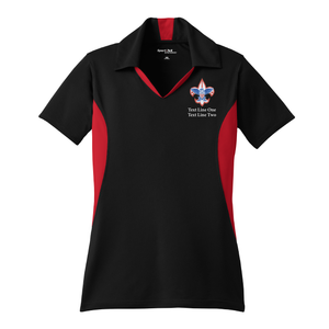 Color Block Ladies Wicking Polo with Scouting Corporate Logo