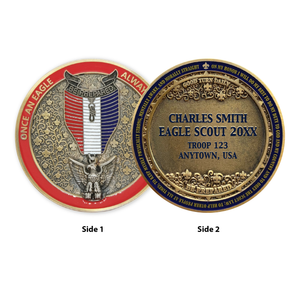 Eagle Scout Medal Coin - Once an Eagle, Always an Eagle Scout Coin [Front & Back]