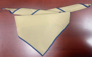 Blank Dark Khaki Neckerchief with Navy Piped Edge - Troop Size (B848 DW 1055A/1152C)