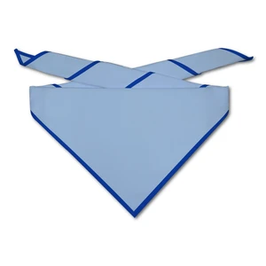 Blank Light Blue Neckerchief with Royal Blue Piped Edge - Troop Size (B848 DW 1140/286C)