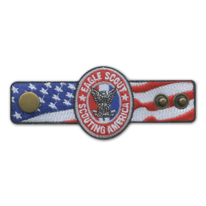 Eagle Scout Neckerchief Slide Patch - Eagle Scout Rank with Waving Flag Eagle Scout Neckerchief Slide Patch - Eagle Scout Rank with Waving Flag