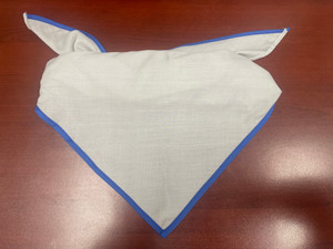 Blank Silver Neckerchief with Royal Blue Piped Edge - Troop Size