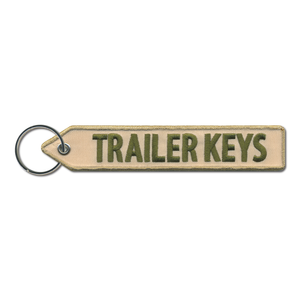 Zipper Pull Embroidered Keychain Flight Tag - Trailer Keys
