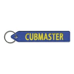 Cubmaster Zipper Pull Embroidered Keychain Flight Tag with Scouting America Fleur-De-Lis
