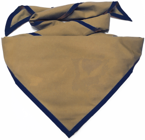 Blank Tan Neckerchief With Navy Piped Edge - Troop Size (B848 AZ 86/22) Blank Tan Neckerchief With Navy Piped Edge - Troop Size (B848 AZ 86/22)