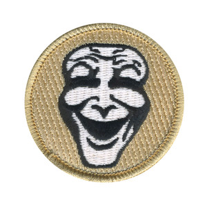 Laughing Mask Patrol Patch - embroidered 2 in round
