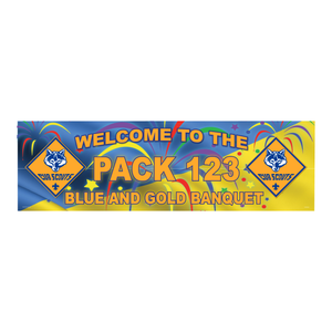 Cub Scout Pack Blue and Gold Banquet Vinyl Banner - Fireworks (28" Tall x 96" wide Banner) Cub Scout Pack Blue and Gold Banquet Vinyl Banner - Fireworks (28" Tall x 96" wide Banner)