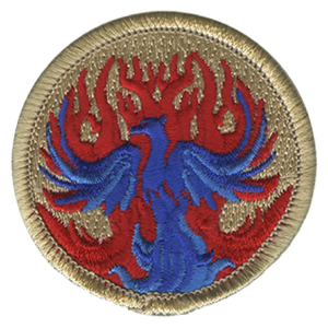 Red Flame Phoenix Scout Patrol Patch - embroidered 2 inch round Red Flame Phoenix Scout Patrol Patch - embroidered 2 inch round