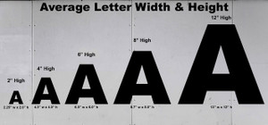 Available Lettering Size Example Available Lettering Size Example