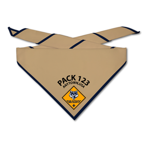 Cub Scout Pack Neckerchief with Cub Scout Logo on light neckerchief Cub Scout Pack Neckerchief with Cub Scout Logo on light neckerchief