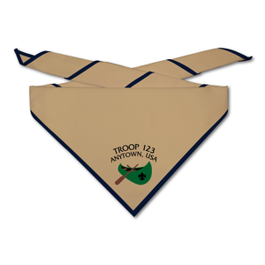 Scout Troop Neckerchief - Troop on The River on light neckerchief