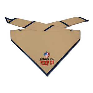 Scout Troop Neckerchief - American Flag and Fleur-de-Lis on Light Neckerchief Scout Troop Neckerchief - American Flag and Fleur-de-Lis on Light Neckerchief