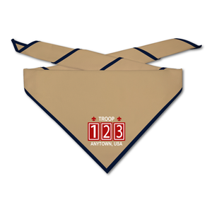 Scout Troop Neckerchief - Number Patches on Light Neckerchief Scout Troop Neckerchief - Number Patches on Light Neckerchief